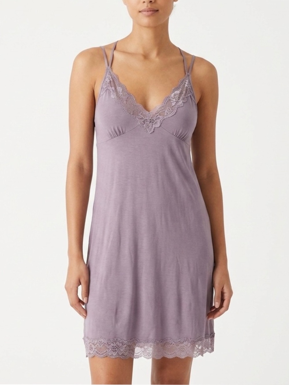Victoria's Secret Lavender Lace-Trim Chemise